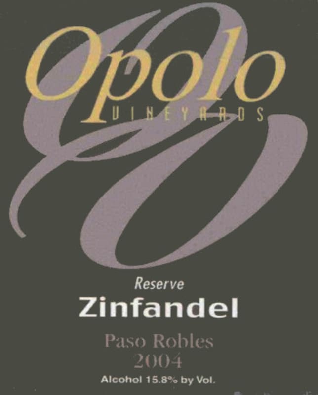 Opolo Reserve Zinfandel 2004 Front Label