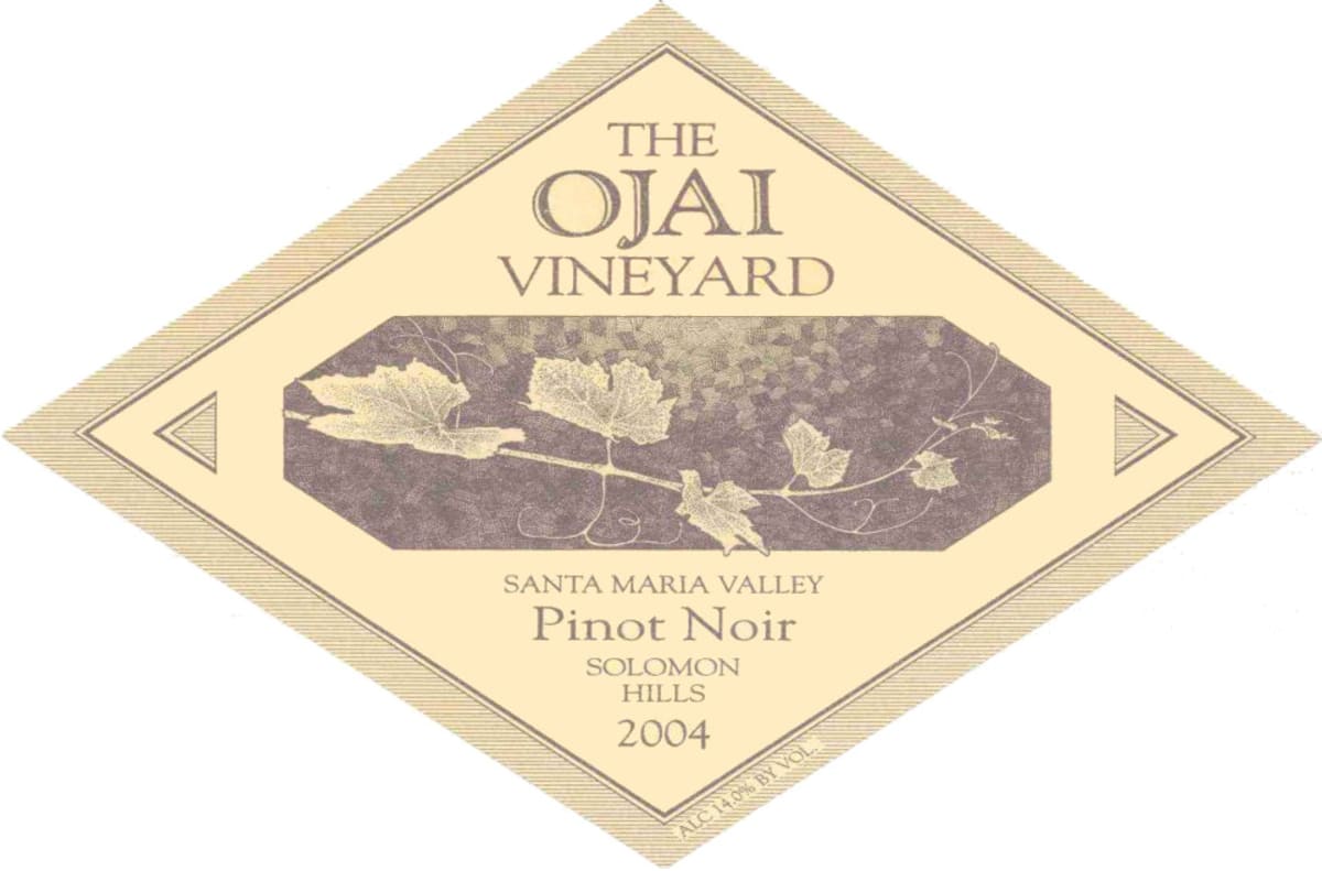 Ojai Solomon Hills Pinot Noir 2004 Front Label