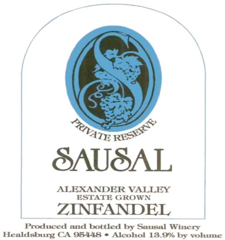 Sausal Winery Private Reserve Zinfandel 2004 Front Label