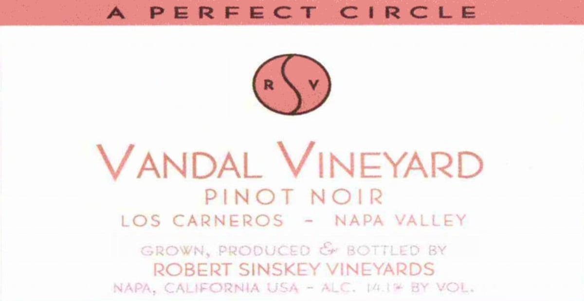 Robert Sinskey Vandal Vineyard Pinot Noir 2004 Front Label