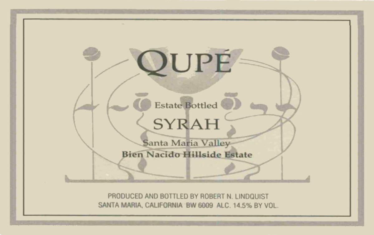 Qupe Bien Nacido Hillside Estate Vineyard Syrah 2004 Front Label