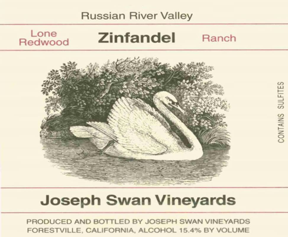 Joseph Swan Lone Redwood Ranch Zinfandel 2004 Front Label