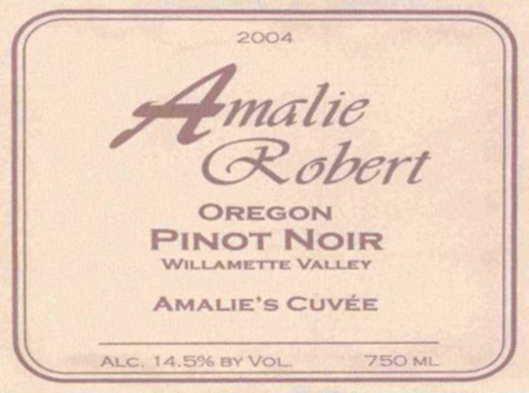 Amalie Robert Amalie's Cuvee Pinot Noir 2004 Front Label