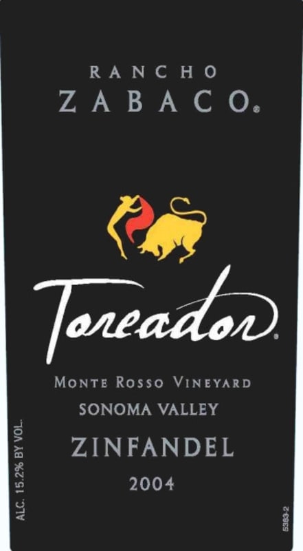 Rancho Zabaco Toreador Zinfandel 2004 Front Label