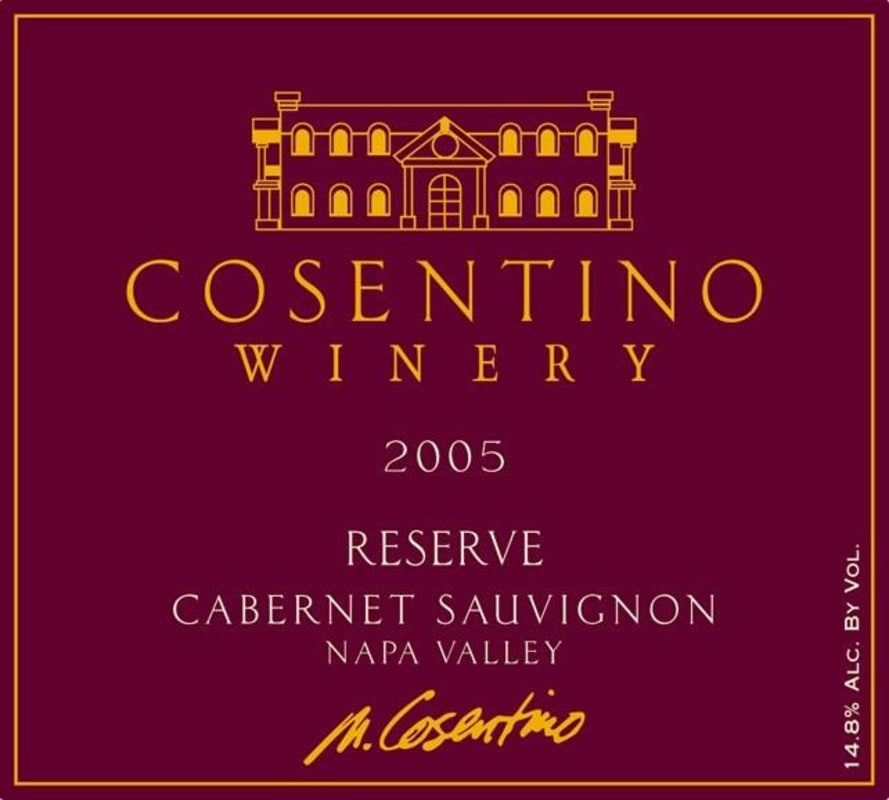 Cosentino Reserve Cabernet Sauvignon 2005 Front Label