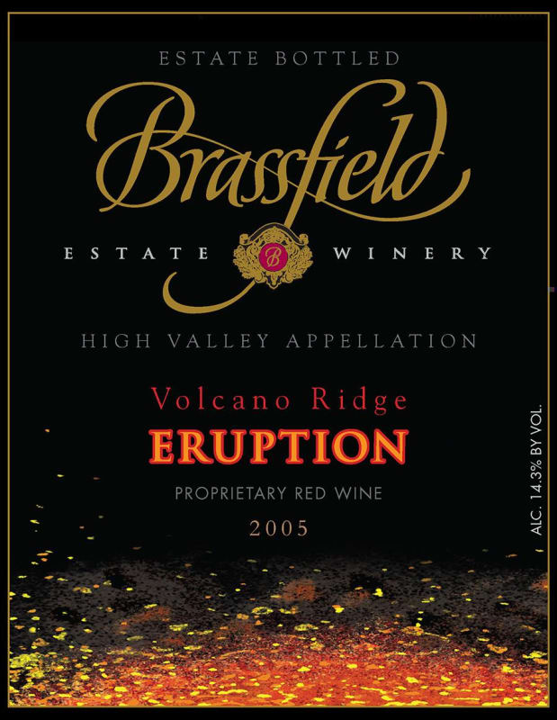 Brassfield Eruption Red Blend 2005 Front Label