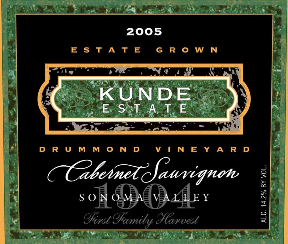Kunde Drummond Cabernet Sauvignon 2005 Front Label