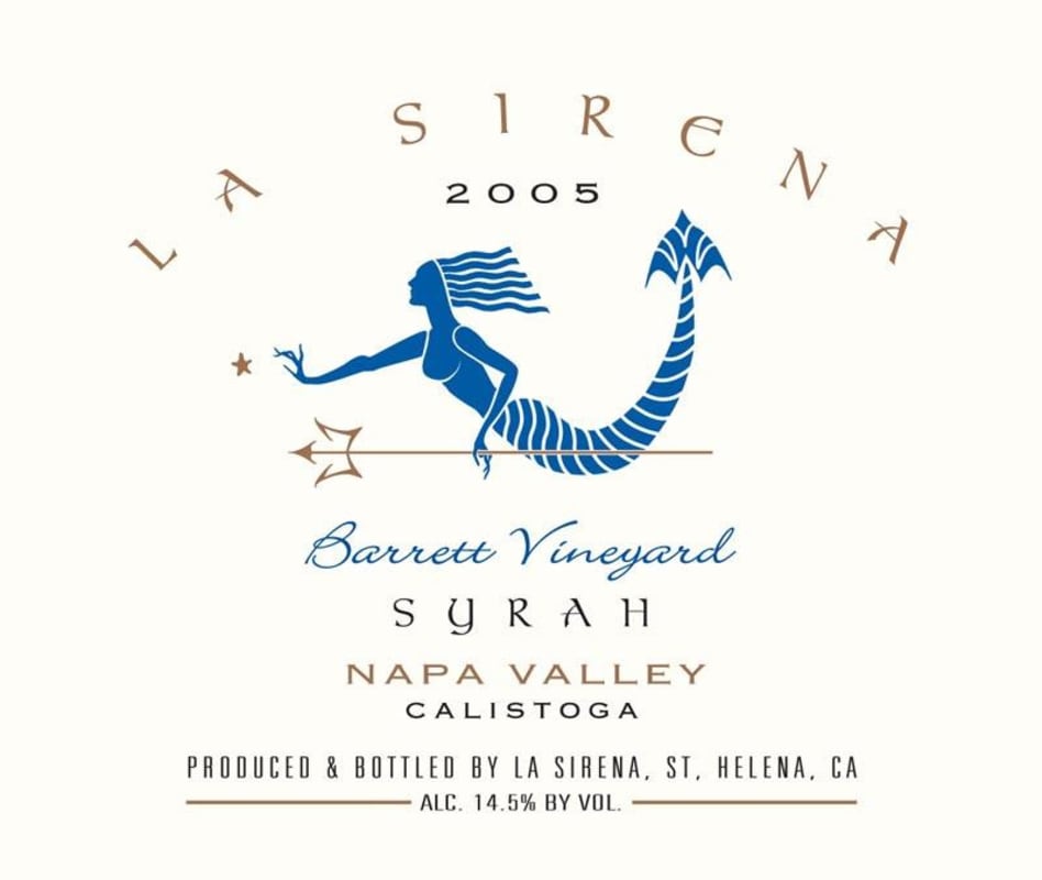 La Sirena Barrett Vineyard Syrah 2005 Front Label