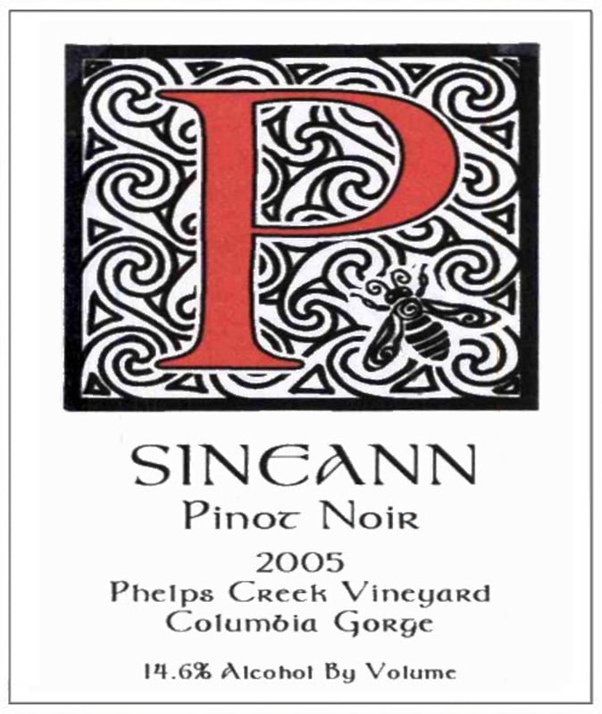 Sineann Phelps Creek Pinot Noir 2005 Front Label