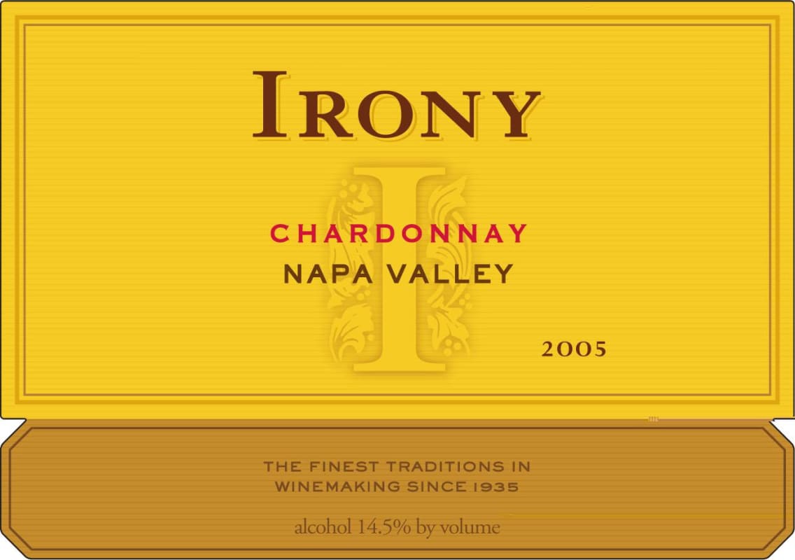 Irony Napa Valley Chardonnay 2005 Front Label