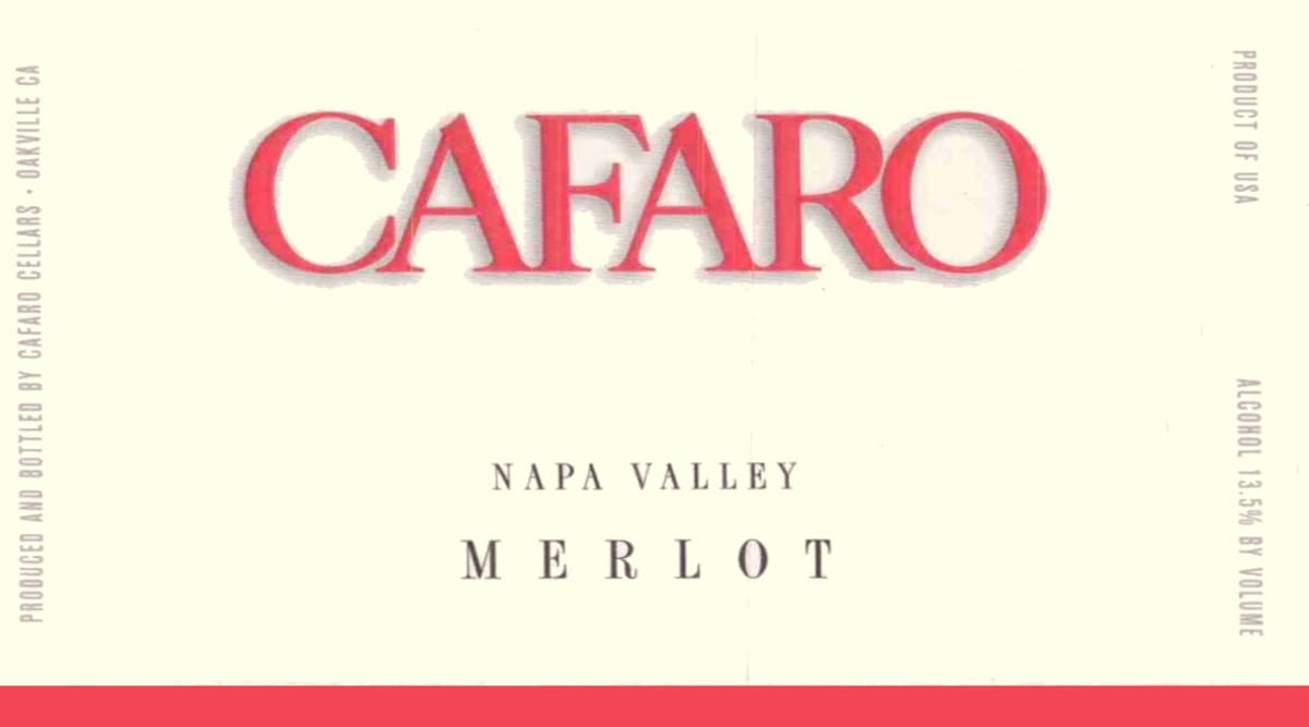 Cafaro Cellars Merlot 2006 Front Label