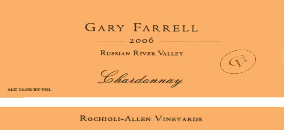 Gary Farrell Rochioli Allen Chardonnay 2006 Front Label