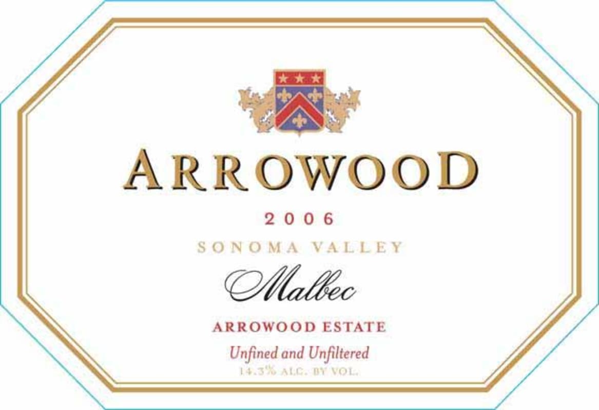 Arrowood Malbec 2006 Front Label