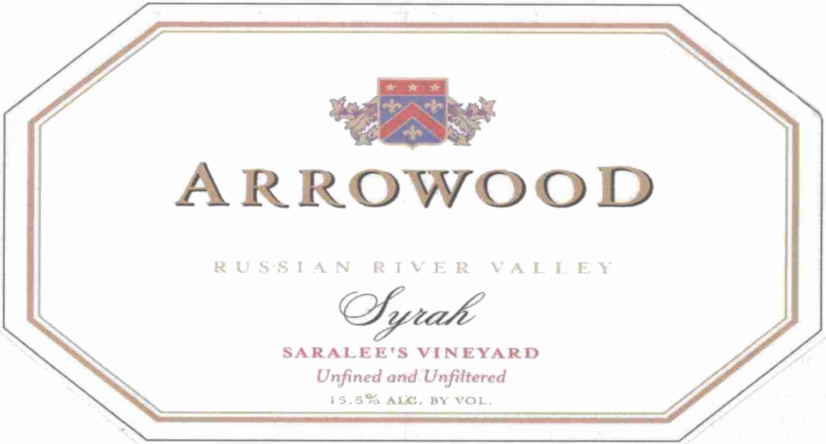 Arrowood Saralee's Vineyard Syrah 2006 Front Label