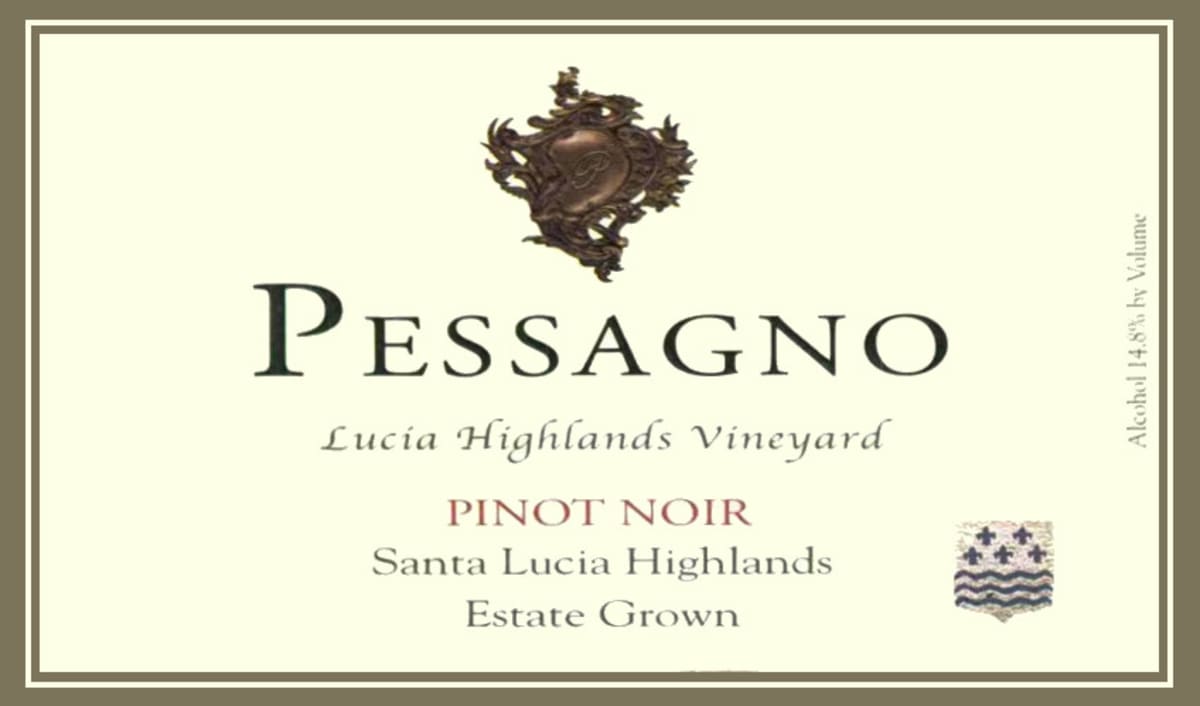 Pessagno Winery Lucia Highlands Pinot Noir 2006 Front Label