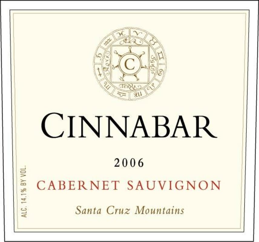 Cinnabar Santa Cruz Mountains Cabernet Sauvignon 2006 Front Label