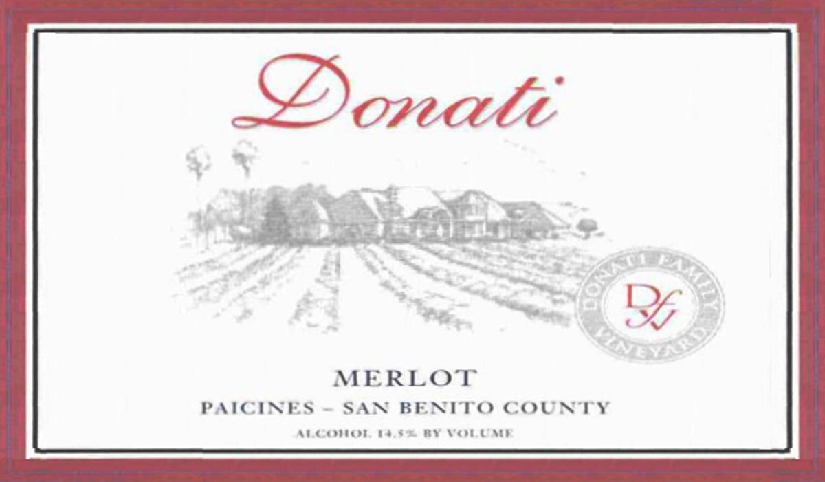 Donati Family Vineyards Merlot 2006 Front Label