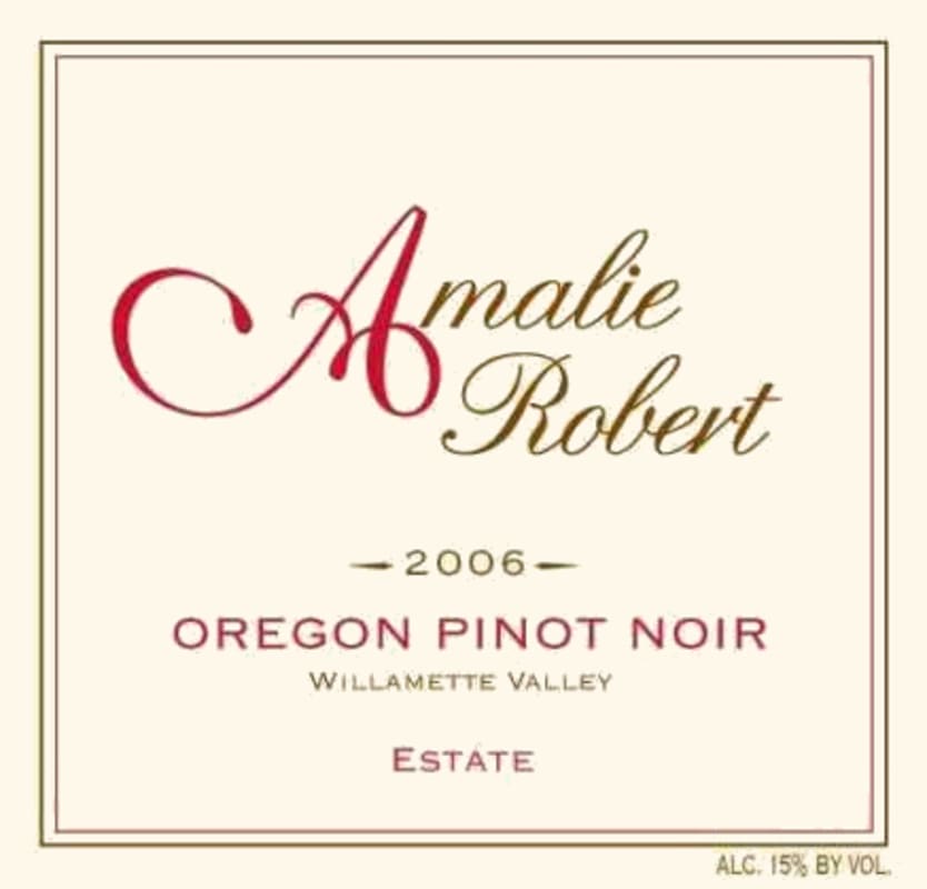 Amalie Robert Estate Pinot Noir 2006 Front Label