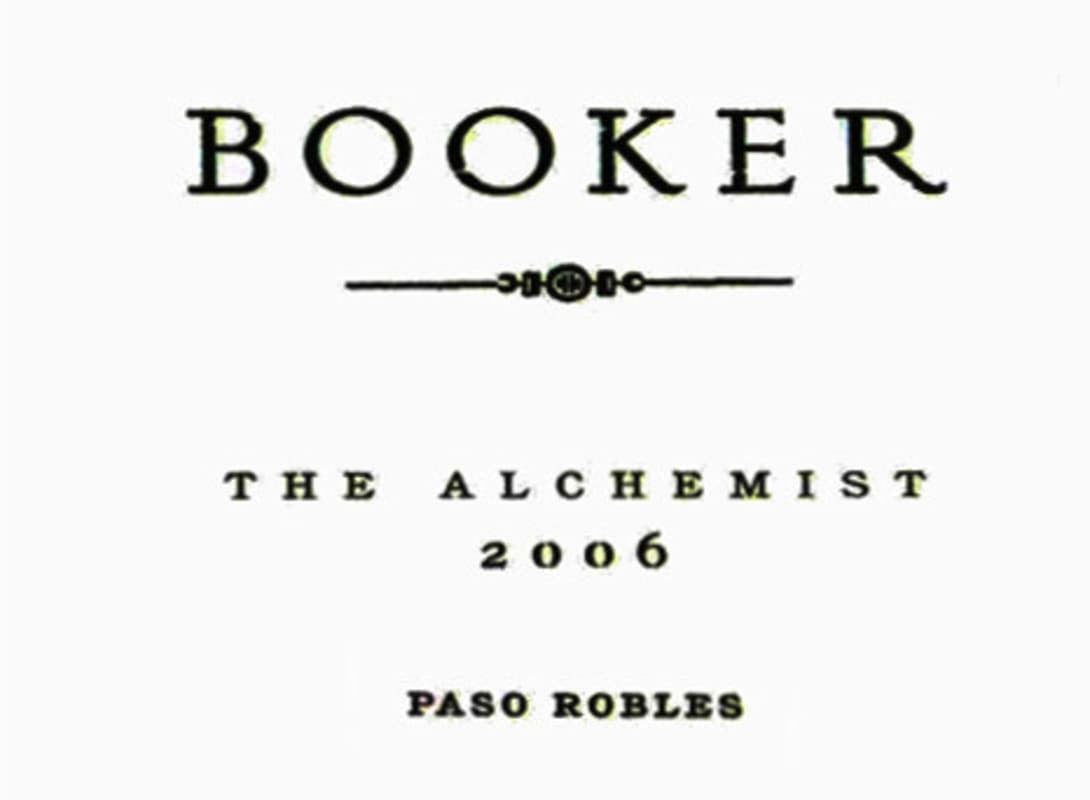 Booker Vineyard The Alchemist 2006 Front Label