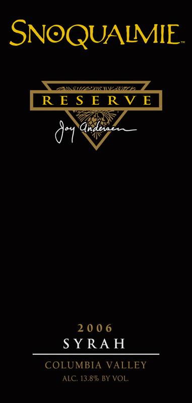 Snoqualmie Reserve Syrah 2006 Front Label