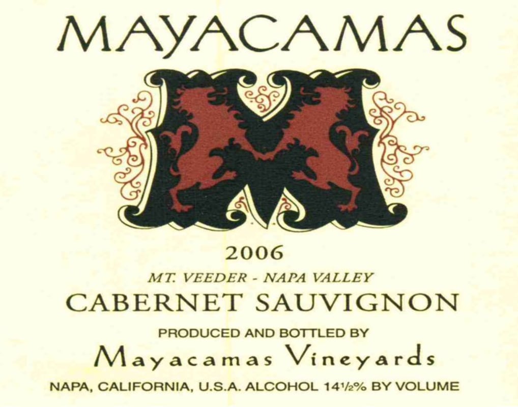 Mayacamas Cabernet Sauvignon 2006 Front Label