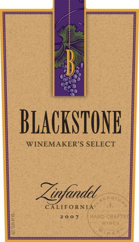 Blackstone Zinfandel 2007 Front Label