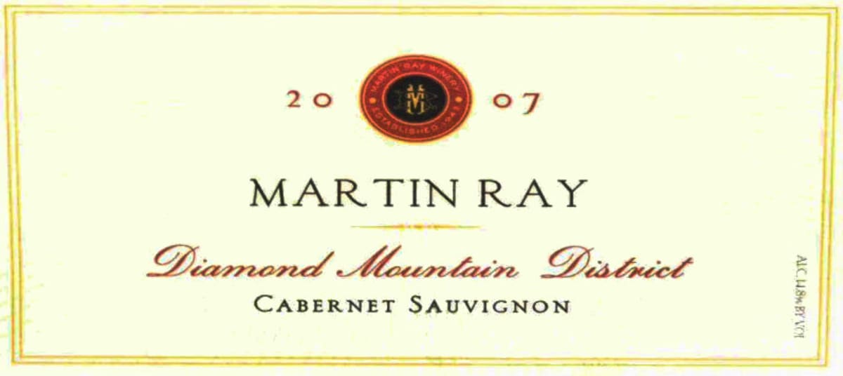 Martin Ray Diamond Mountain Cabernet Sauvignon 2007 Front Label