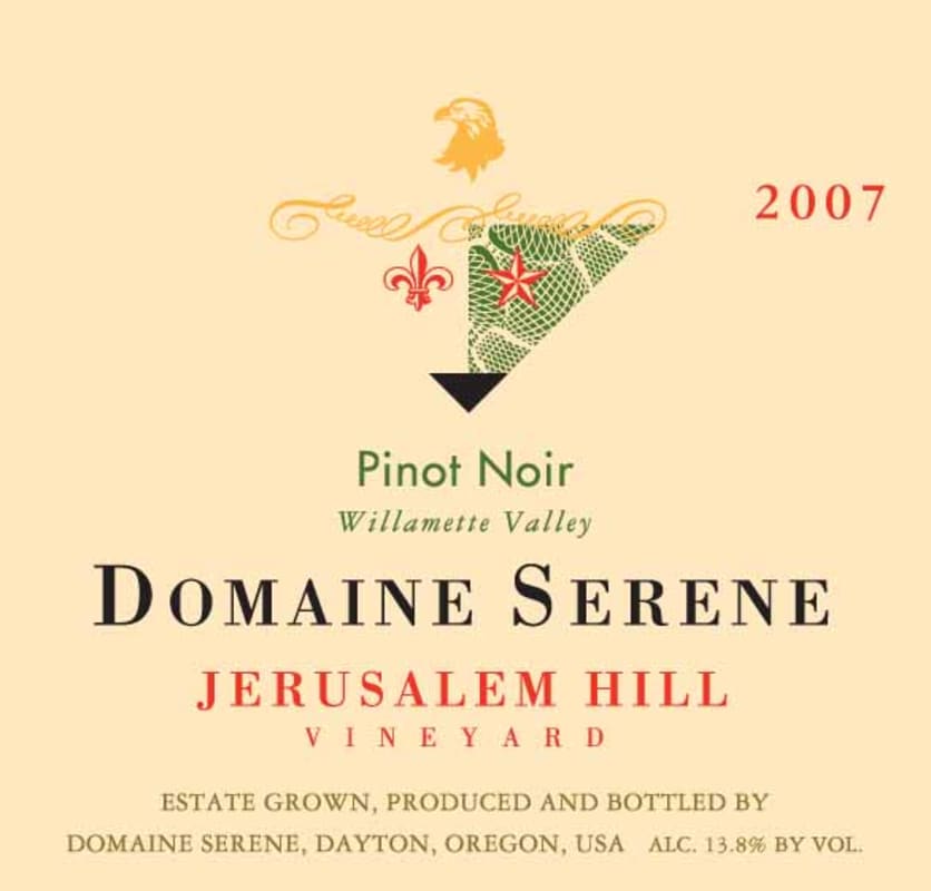 Domaine Serene Jerusalem Hill Vineyard Pinot Noir 2007 Front Label