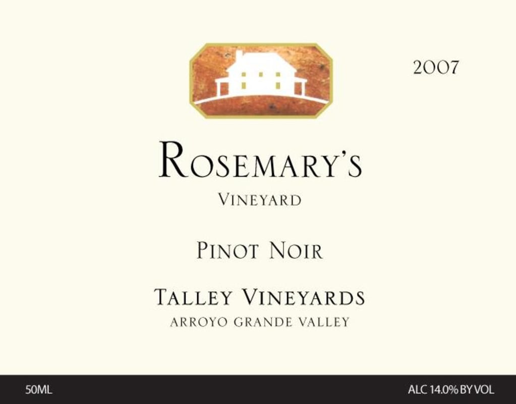 Talley Rosemary's Vineyard Pinot Noir 2007 Front Label