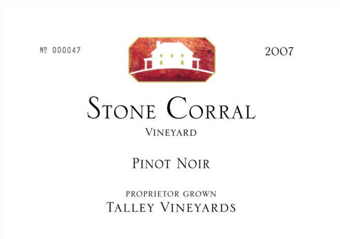Talley Stone Corral Vineyard Pinot Noir 2007 Front Label