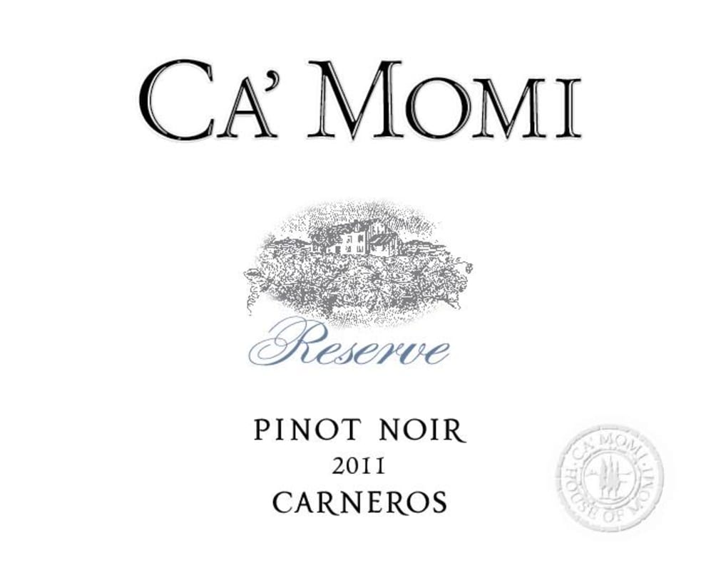Ca' Momi Winery Ca' Momi Reserve Pinot Noir 2011 Front Label
