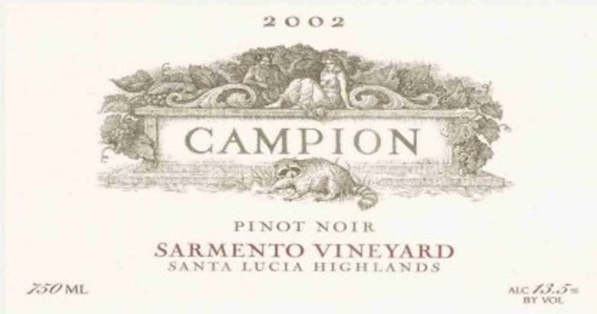 Campion Sarmento Vineyard Pinot Noir 2002 Front Label