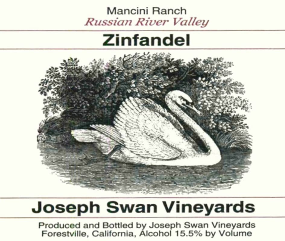 Joseph Swan Mancini Ranch Zinfandel 2007 Front Label