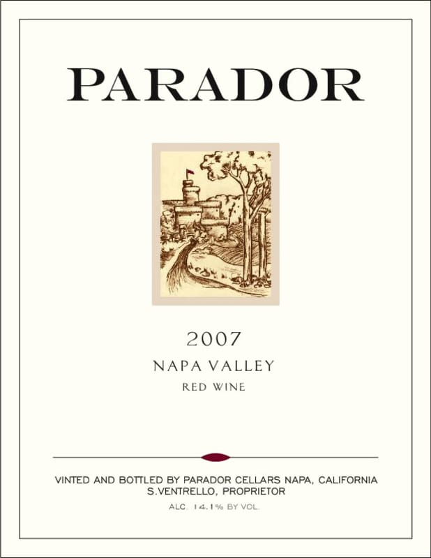 Parador Napa Valley Red Wine 2007 Front Label