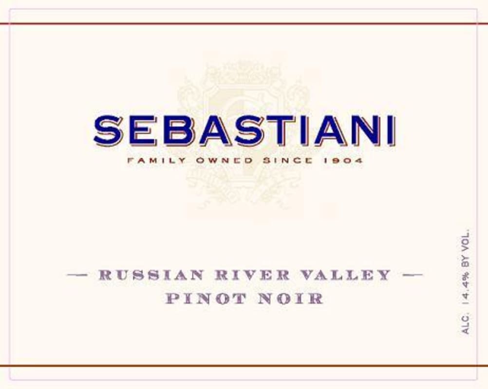 Sebastiani Russian River Valley Pinot Noir 2007 Front Label