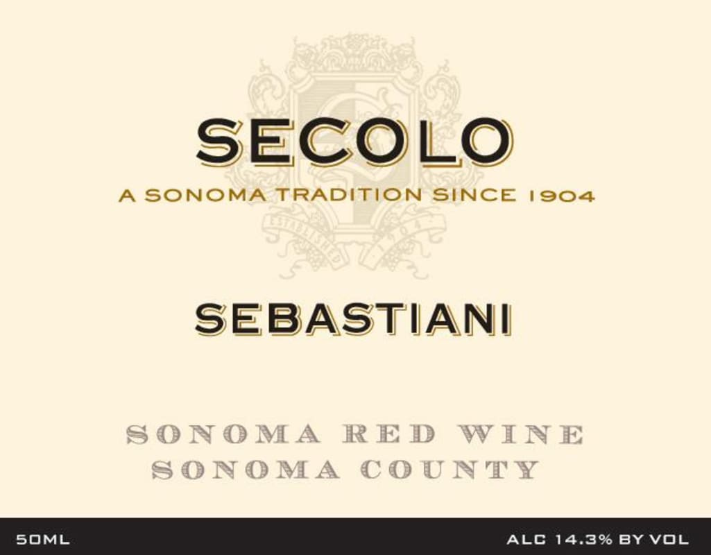 Sebastiani Secolo Red 2007 Front Label