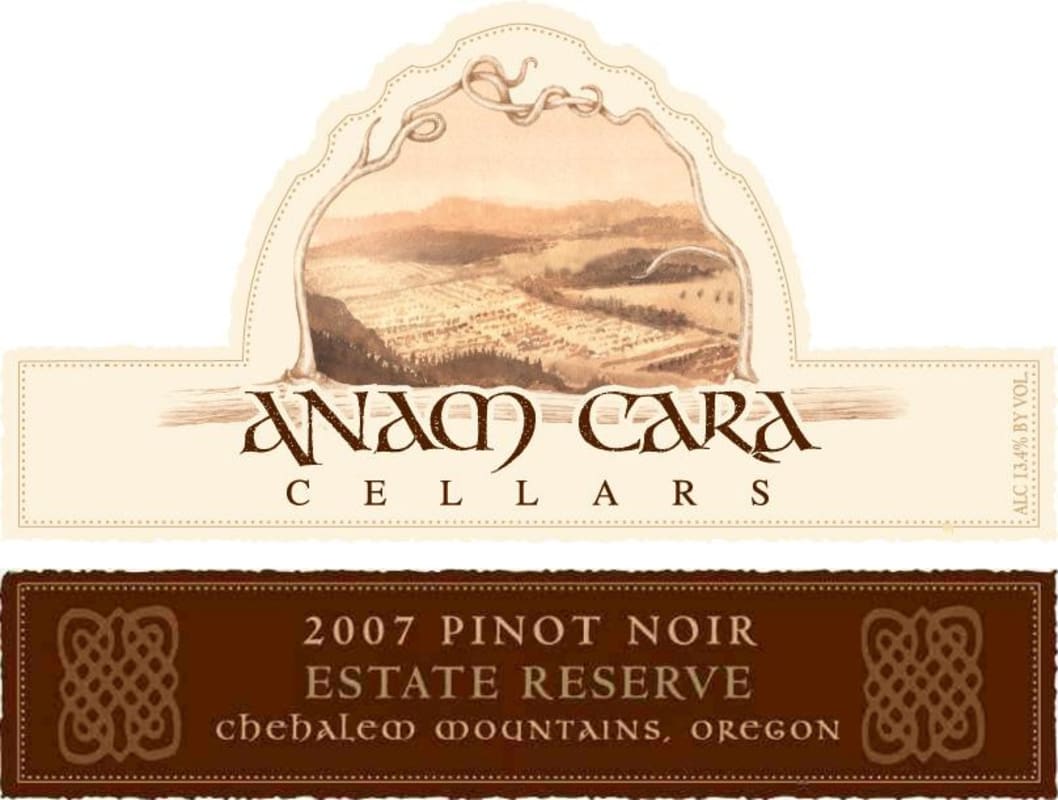 Anam Cara Estate Reserve Pinot Noir 2007 Front Label