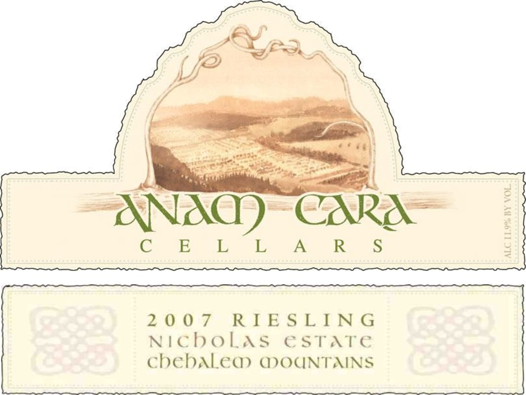 Anam Cara Nicholas Estate Riesling 2007 Front Label