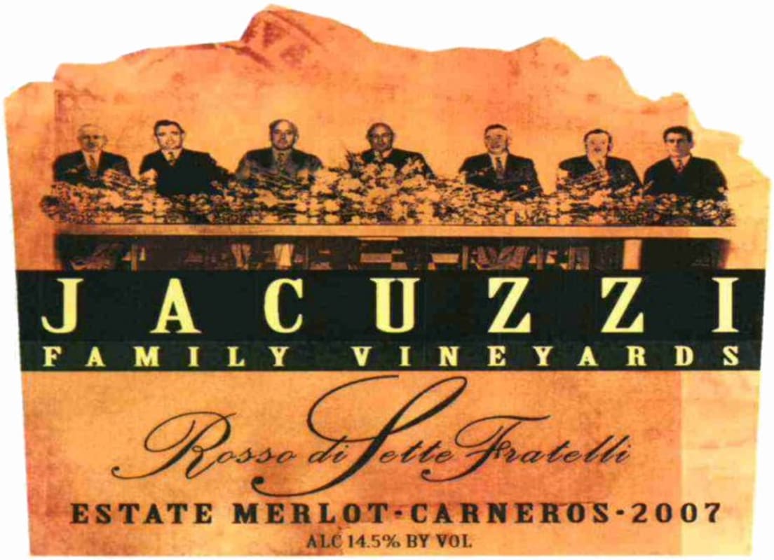 Jacuzzi Rosso di Sette Fratelli Merlot 2007 Front Label