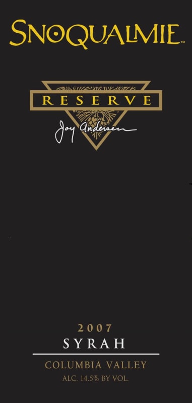 Snoqualmie Reserve Syrah 2007 Front Label