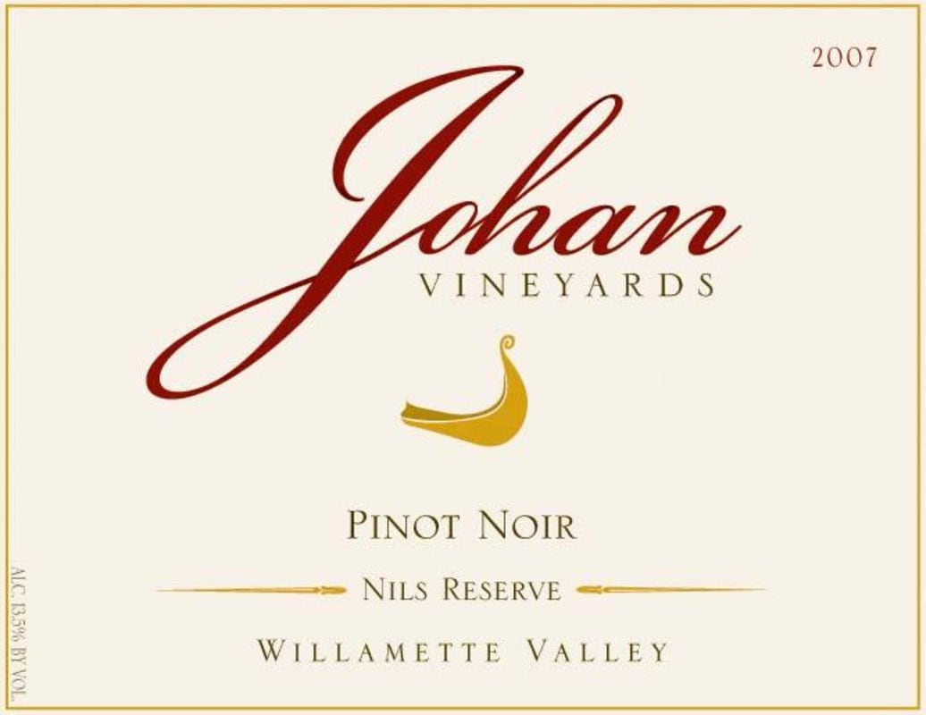 Johan Vineyards Nils Reserve Pinot Noir 2007 Front Label