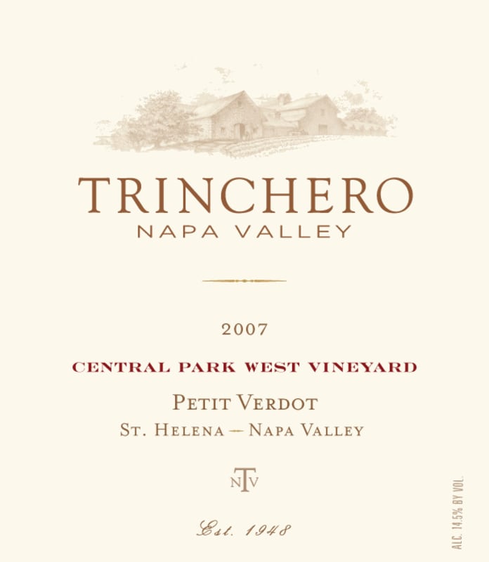 Trinchero Central Park West Vineyard Petit Verdot 2007 Front Label