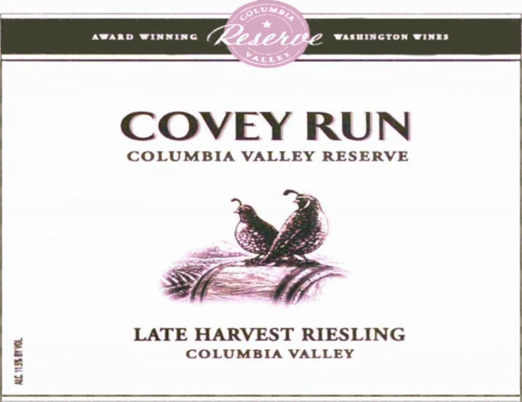 Covey Run Reserve Late Harvest Riesling 2007 Front Label