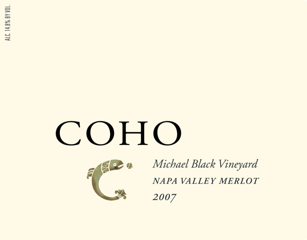 Coho Michael Black Vineyard Merlot 2007 Front Label