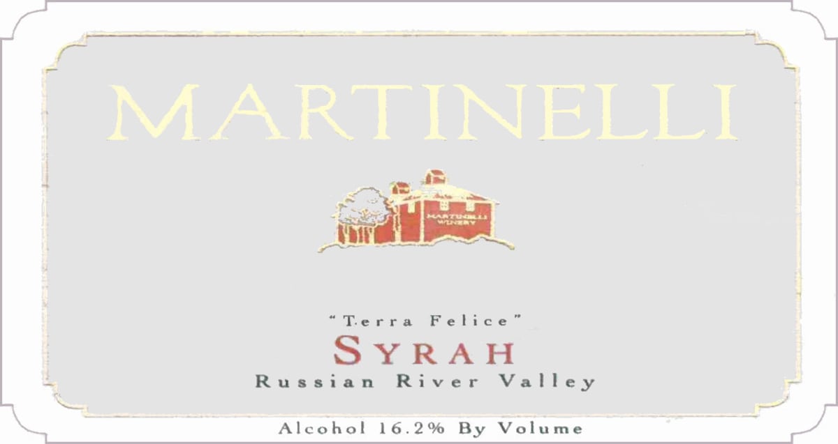 Martinelli Terra Felice Syrah 2007 Front Label