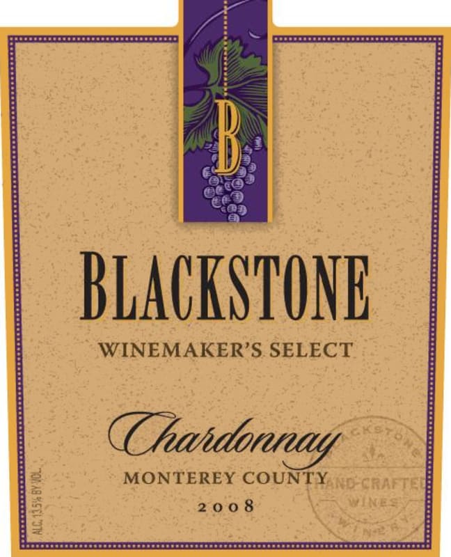 Blackstone Winemaker's Select Chardonnay 2008 Front Label