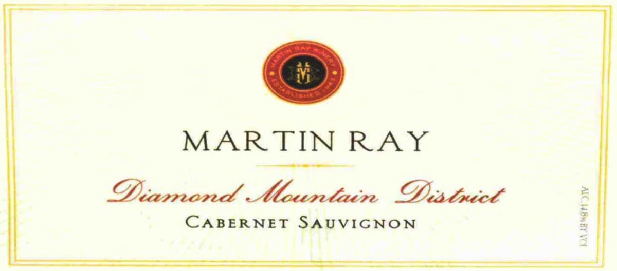 Martin Ray Diamond Mountain Cabernet Sauvignon 2008 Front Label