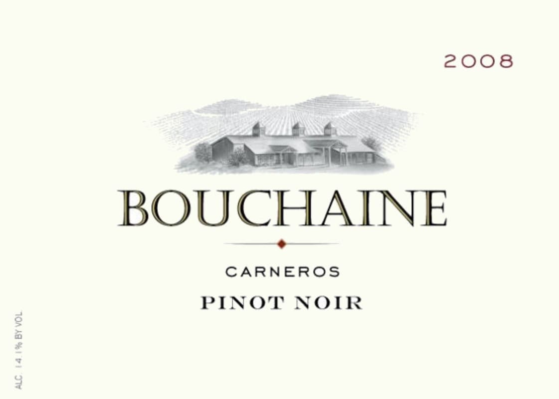 Bouchaine Carneros Pinot Noir 2008 Front Label