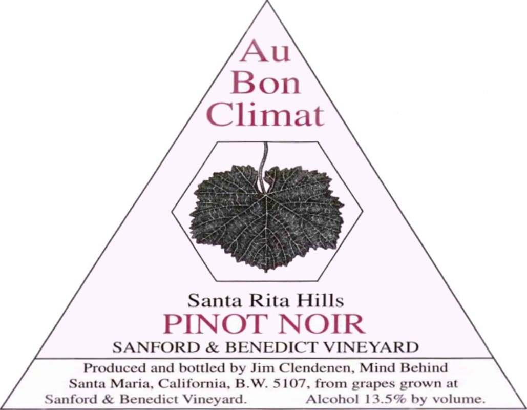 Au Bon Climat Sanford and Benedict Vineyard Pinot Noir 2008 Front Label