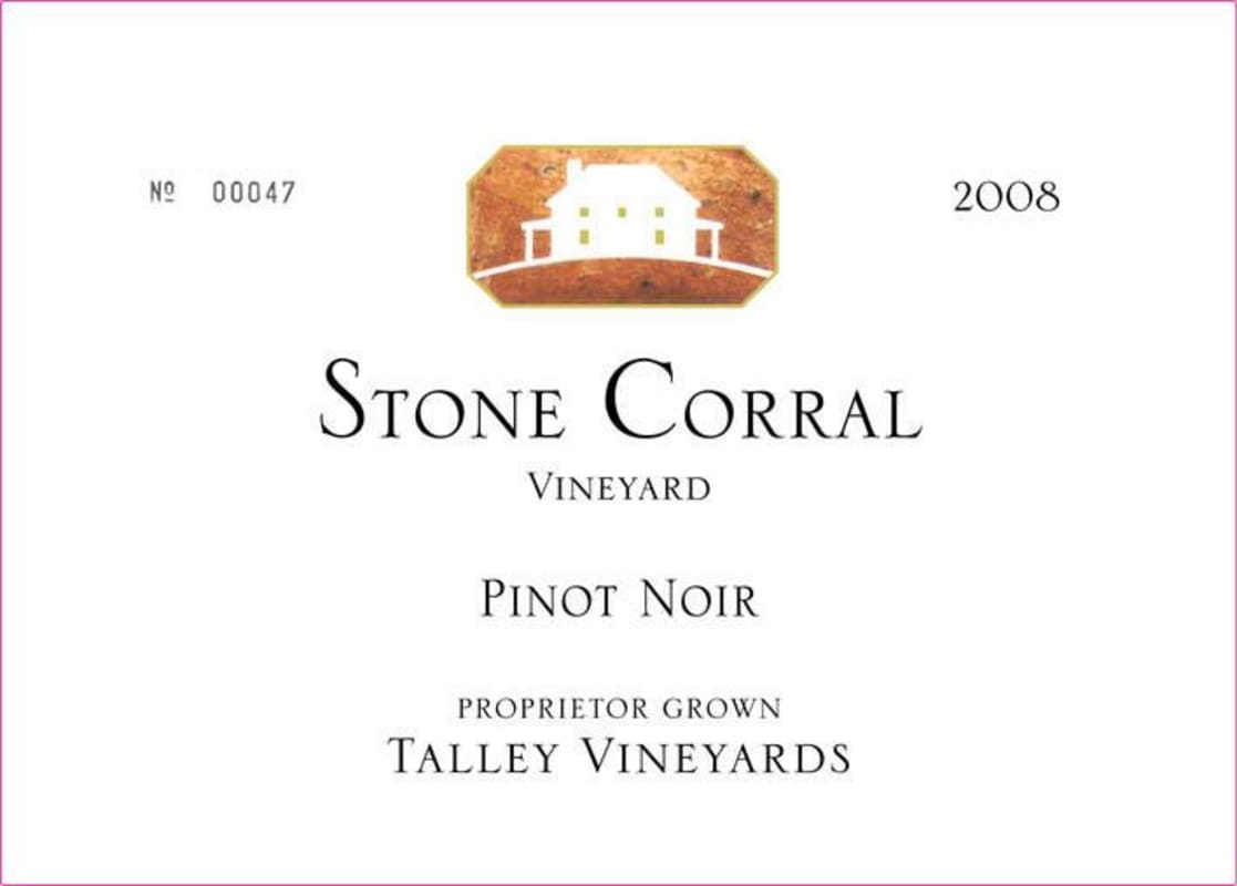 Talley Stone Corral Vineyard Pinot Noir 2008 Front Label
